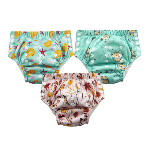 Chinmay Kids Swim Diaper for (6m-3 Year) Boys and Girl, Reusable Adjustable Washable One Size (Pack Of 3)