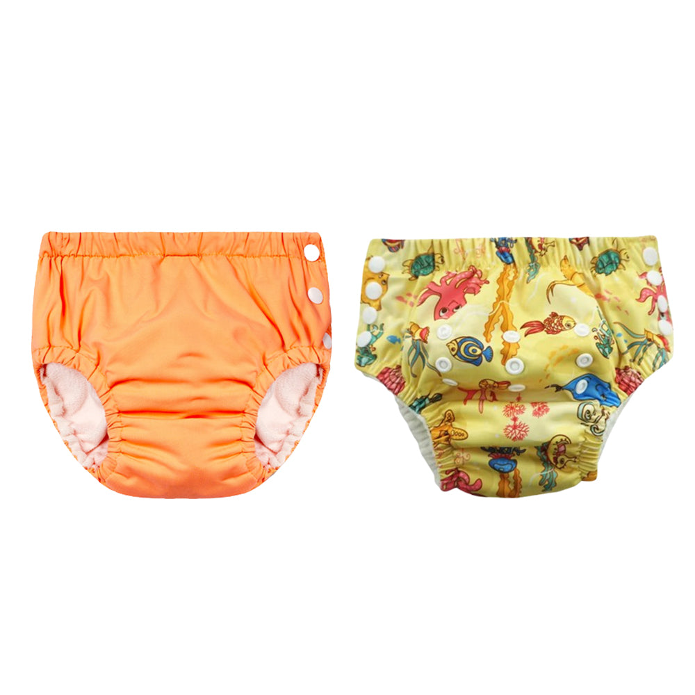 Chinmay Kids Reusable Swim Diaper Pants – Pack of 2 | Soft, Adjustable, Leak-Proof | Unisex Swimming Pool Wear for Infant Boys & Girls