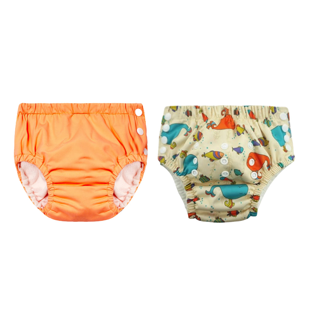 Chinmay Kids Reusable Swim Diaper Pants – Pack of 2 | Soft, Adjustable, Leak-Proof | Unisex Swimming Pool Wear for Infant Boys & Girls