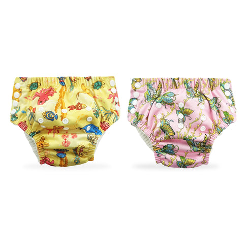 Chinmay Kids Swim Diaper for (6m-3 Year) Boys and Girl, Reusable Adjustable Washable One Size (Pack Of 2)
