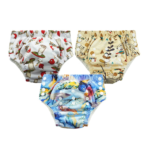 Chinmay Kids Swim Diaper for (6m-3 Year) Boys and Girl, Reusable Adjustable Washable One Size (Pack Of 3)