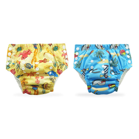 Chinmay Kids Swim Diaper for (6m-3 Year) Boys and Girl, Reusable Adjustable Washable One Size (Pack Of 2)