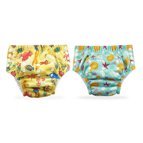 Chinmay Kids Swim Diaper for (6m-3 Year) Boys and Girl, Reusable Adjustable Washable One Size (Pack Of 2)