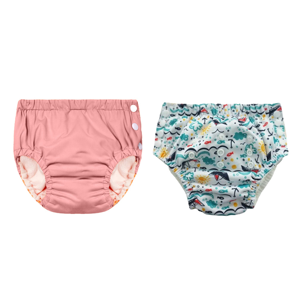 Chinmay Kids Reusable Swim Diaper Pants – Pack of 2 | Soft, Adjustable, Leak-Proof | Unisex Swimming Pool Wear for Infant Boys & Girls