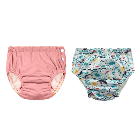 Chinmay Kids Reusable Swim Diaper Pants – Pack of 2 | Soft, Adjustable, Leak-Proof | Unisex Swimming Pool Wear for Infant Boys & Girls