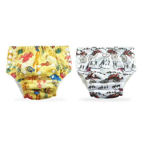 Chinmay Kids Swim Diaper for (6m-3 Year) Boys and Girl, Reusable Adjustable Washable One Size (Pack Of 2)