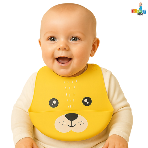 Chinmay Kids Lightweight Waterproof Silicone Baby Bib – Easy-Wipe, Soft & Adjustable Feeding Bib for Infants & Toddlers (Unisex)