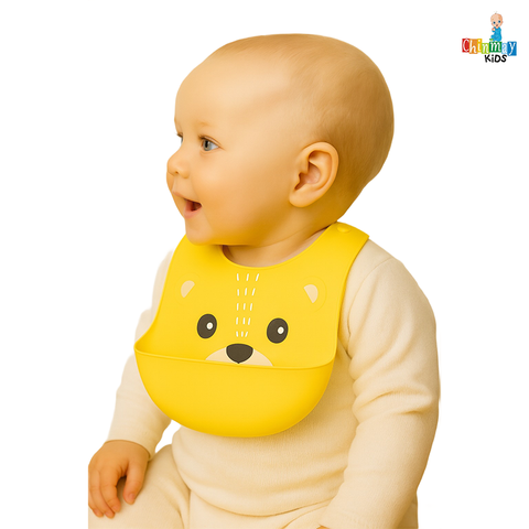 Chinmay Kids Lightweight Waterproof Silicone Baby Bib – Easy-Wipe, Soft & Adjustable Feeding Bib for Infants & Toddlers (Unisex)