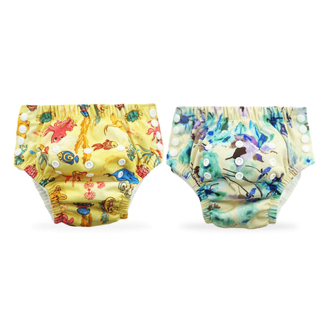 Chinmay Kids Swim Diaper for (6m-3 Year) Boys and Girl, Reusable Adjustable Washable One Size (Pack Of 2)