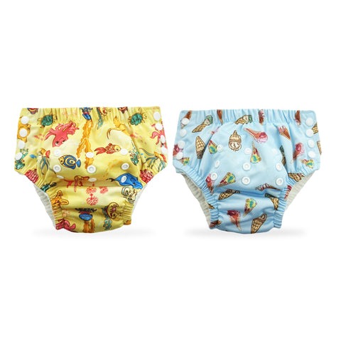 Chinmay Kids Swim Diaper for (6m-3 Year) Boys and Girl, Reusable Adjustable Washable One Size (Pack Of 2)