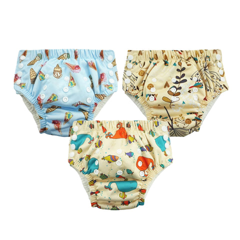 Chinmay Kids Swim Diaper for (6m-3 Year) Boys and Girl, Reusable Adjustable Washable One Size (Pack Of 3)