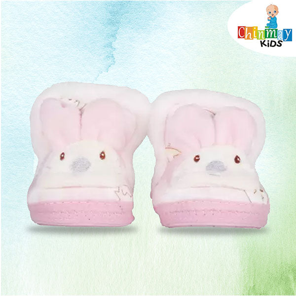Ineffable Baby Booties Booties (Toe to Heel Length - 12 cm, Pink)