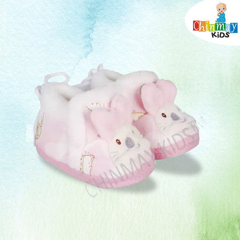 Ineffable Baby Booties Booties (Toe to Heel Length - 12 cm, Pink)