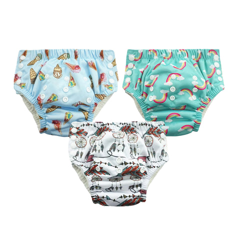 Chinmay Kids Swim Diaper for (6m-3 Year) Boys and Girl, Reusable Adjustable Washable One Size (Pack Of 3)