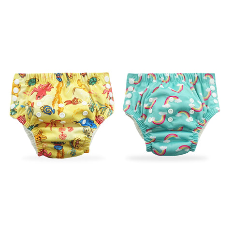 Chinmay Kids Swim Diaper for (6m-3 Year) Boys and Girl, Reusable Adjustable Washable One Size (Pack Of 2)