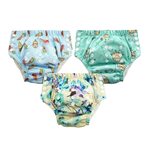 Chinmay Kids Swim Diaper for (6m-3 Year) Boys and Girl, Reusable Adjustable Washable One Size (Pack Of 3)