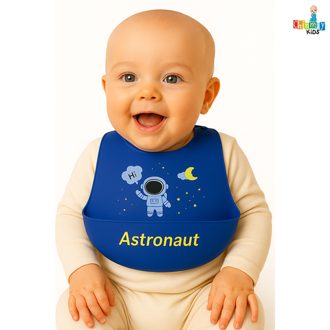 Chinmay Kids Lightweight Waterproof Silicone Baby Bib – Easy-Wipe, Soft & Adjustable Feeding Bib for Infants & Toddlers (Unisex)