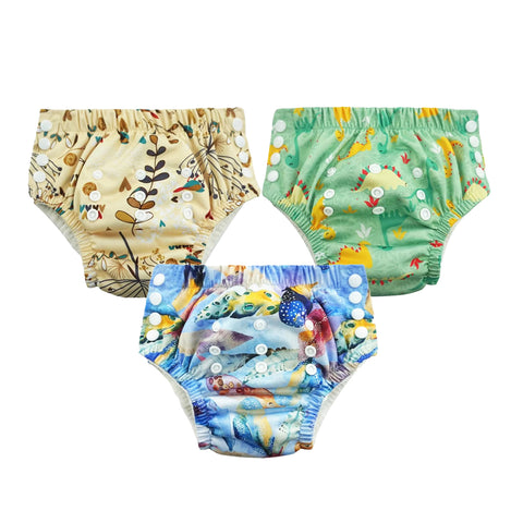 Chinmay Kids Swim Diaper for (6m-3 Year) Boys and Girl, Reusable Adjustable Washable One Size (Pack Of 3)