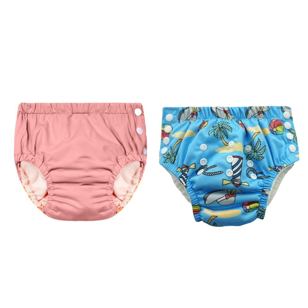 Chinmay Kids Reusable Swim Diaper Pants – Pack of 2 | Soft, Adjustable, Leak-Proof | Unisex Swimming Pool Wear for Infant Boys & Girls