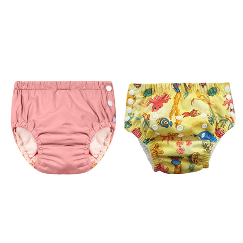 Chinmay Kids Reusable Swim Diaper Pants – Pack of 2 | Soft, Adjustable, Leak-Proof | Unisex Swimming Pool Wear for Infant Boys & Girls