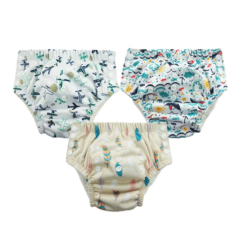 Chinmay Kids Swim Diaper for (6m-3 Year) Boys and Girl, Reusable Adjustable Washable One Size (Pack Of 3)