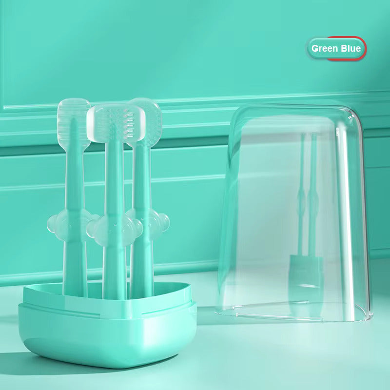 Chinmay Kids Baby Silicone Toothbrush 3 Pc Set (Tooth Brush+ Tongue Brush + U Shape Brush) Extra Soft Toothbrush