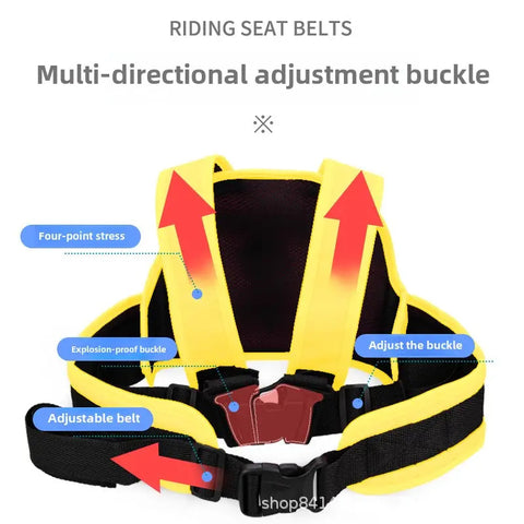 Chinmay Kids Safety Belt for Two Wheeler with Reflective Strips,Portable Seat Belt Children Motorcycle Harness for Bikes, Adjustable Safety Harness for Boys and Girls (1-12Years)