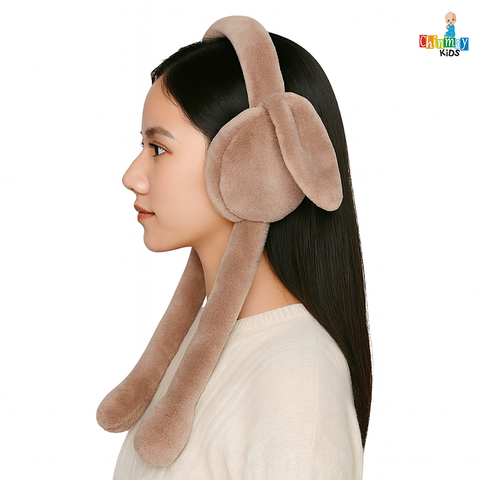 Chinmay Kids Soft & Warm Plush Winter Ear Muffs – Fluffy Faux Fur Ear Warmers for Kids, Girls & Women | Lightweight, Cozy & Premium Cold Weather Ear Protection