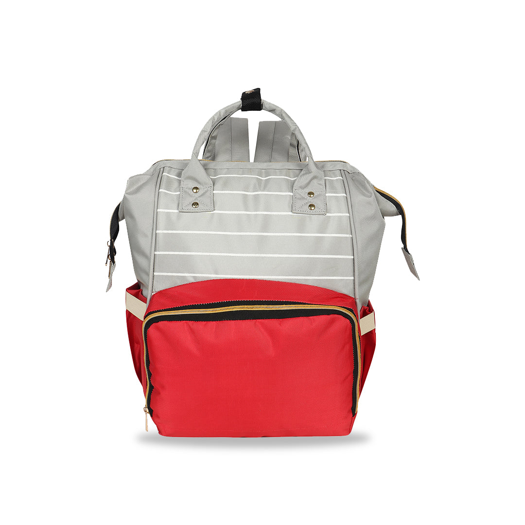 Chinmay Kids Baby Diaper Backpack for New Born Baby Mother/Mom Stylish Polyester Organizer Bag Grey Red