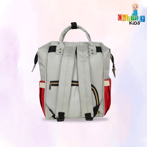 Chinmay Kids Baby Diaper Backpack for New Born Baby Mother/Mom Stylish Polyester Organizer Bag Grey Red