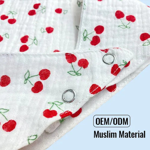 Chinmay Kids Muslin Bibs for Newborns – Ideal for Feeding, Eating & Drooling | Cute Printed Designs | Machine Washable – Set of 3