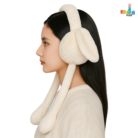 Chinmay Kids Soft & Warm Plush Winter Ear Muffs – Fluffy Faux Fur Ear Warmers for Kids, Girls & Women | Lightweight, Cozy & Premium Cold Weather Ear Protection
