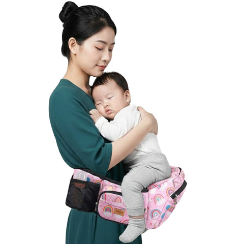 Click to see full view Chinmay Kids 6-in-1 Baby Carrier with Hip Seat & Built-in Mini Diaper Bag | Convertible to Sling Carry Bag | Adjustable Ergonomic Design for Toddlers (5–36 Months, Up to 18 kg) Multicolor