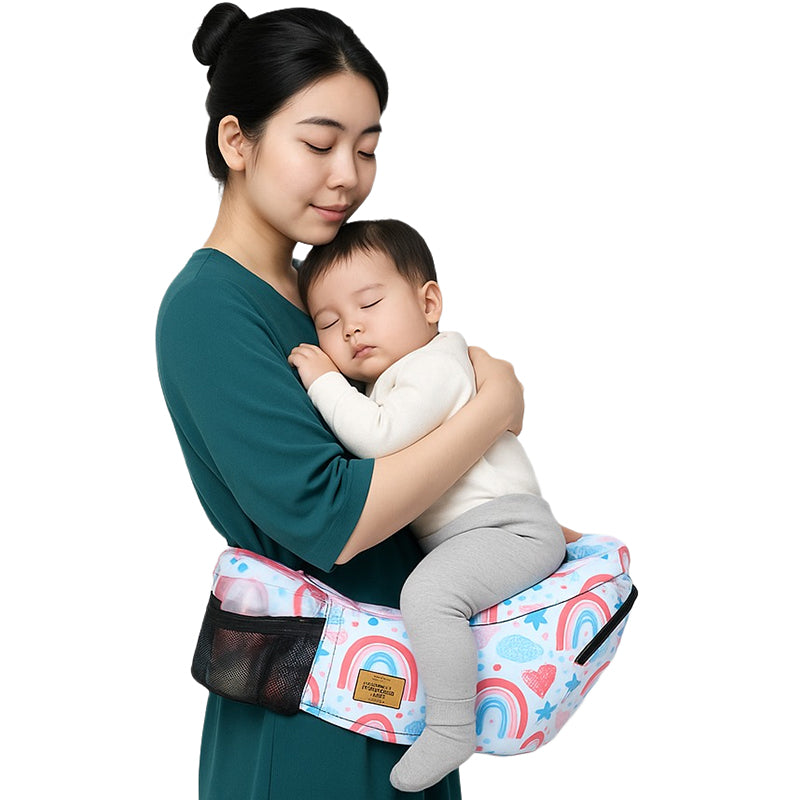 Click to see full view Chinmay Kids 6-in-1 Baby Carrier with Hip Seat & Built-in Mini Diaper Bag | Convertible to Sling Carry Bag | Adjustable Ergonomic Design for Toddlers (5–36 Months, Up to 18 kg) Multicolor
