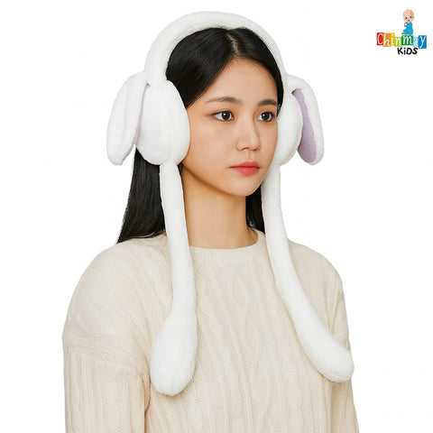 Chinmay Kids Soft & Warm Plush Winter Ear Muffs – Fluffy Faux Fur Ear Warmers for Kids, Girls & Women | Lightweight, Cozy & Premium Cold Weather Ear Protection