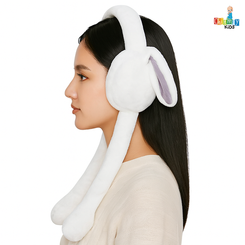 Chinmay Kids Soft & Warm Plush Winter Ear Muffs – Fluffy Faux Fur Ear Warmers for Kids, Girls & Women | Lightweight, Cozy & Premium Cold Weather Ear Protection